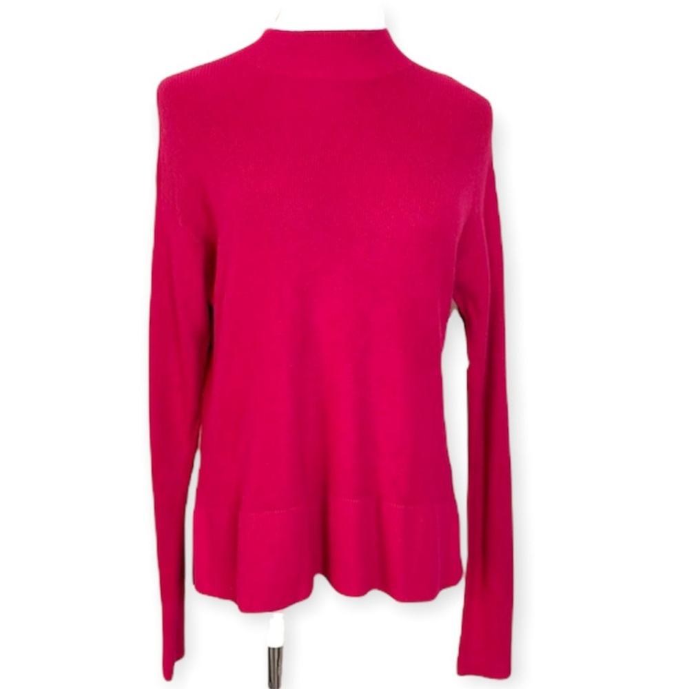 Chelsea28 Pink Ribbed Mock Neck Sweater Size Medium